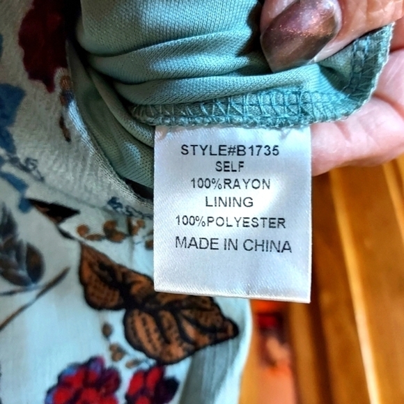 Jodifl Small boho babydoll Dress vneck lined blue/green soft colors , pockets - Picture 4 of 15